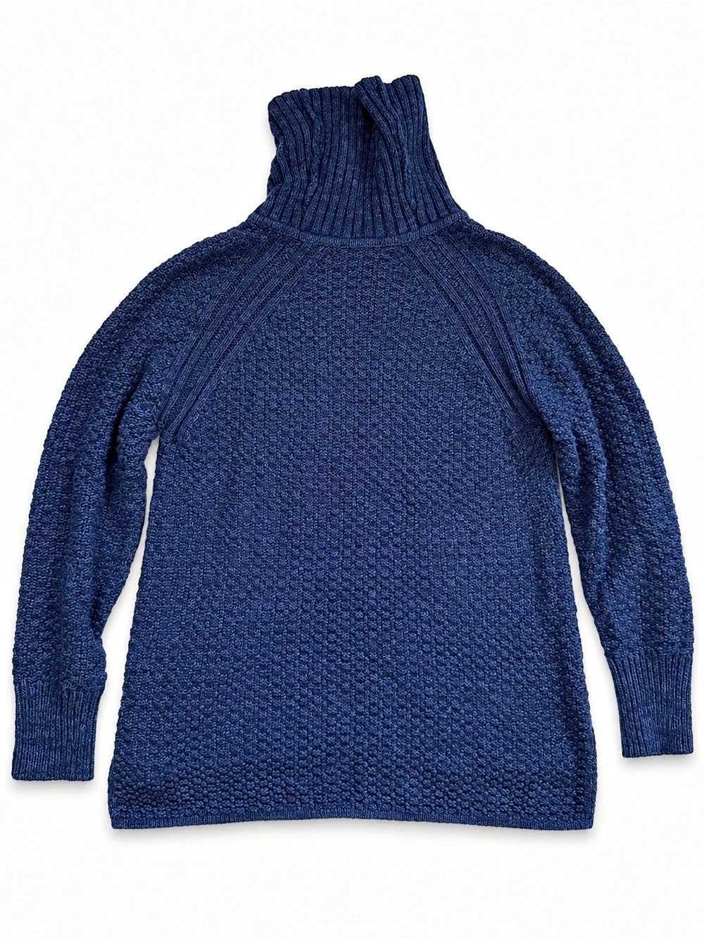 Hilary Radley Navy Textured Knit Turtleneck Sweater Women’s XL